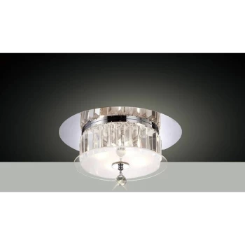 Image of Tosca round ceiling lamp 4 bulbs polished chrome / glass / crystal