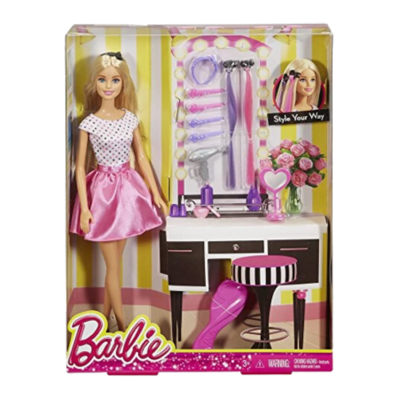 Image of Barbie Doll With Hair Accessories DJP92