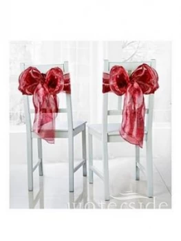 Image of Waterside Organza Pack Of 6 Metallic Chair Bows