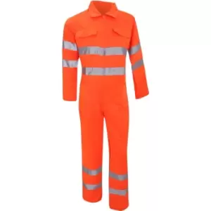 Image of Yoko Hi-Vis Polycotton Coverall / Mens Workwear (S) (Hi Vis Orange) - Hi Vis Orange