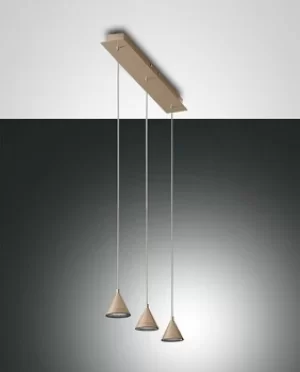Image of Delta LED Straight Bar Pendant Ceiling Light Gold Matt Glass