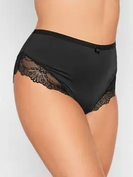 Image of Yours Supersoft Lace Trim Full Briefs Black, Size 14-16, Women