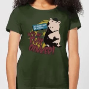 Image of Toy Story Evil Oinker Womens T-Shirt - Forest Green - M