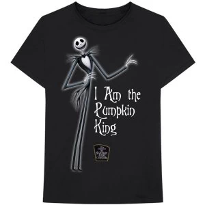 Image of Disney - The Nightmare Before Christmas Pumpkin King Unisex Large T-Shirt - Black