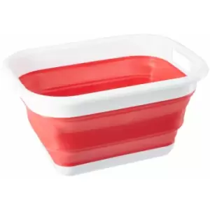 Image of Premier Housewares - Collapsible Red White Laundry Basket Multipurpose And Portable Made from Sturdy pp And Eco-friendly Rubber 34 x 24 x 44