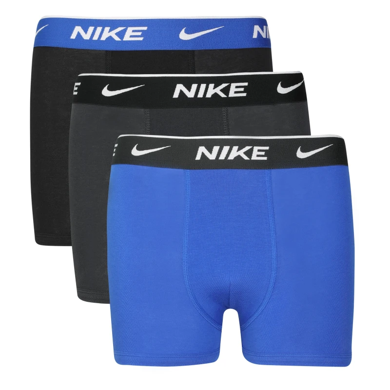 Image of Nike Cotton Boxer Brief 3 Pack Boys Black/Blue male 9-10