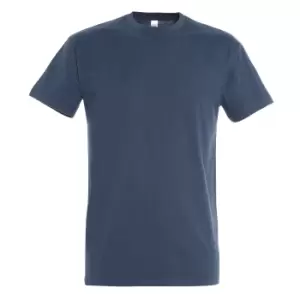Image of SOLS Mens Imperial Heavyweight Short Sleeve T-Shirt (L) (Denim)