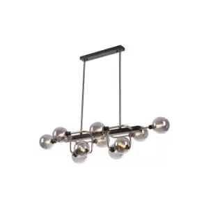 Image of Humphrey Fixed Ceiling Pendant Ceiling Lamp, 10 Light G9, Graphite, Satin Nickel, Smoke Glass
