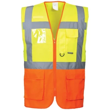 Image of S376YORM - sz M Prague Executive Vest - Yellow/Orange - Portwest