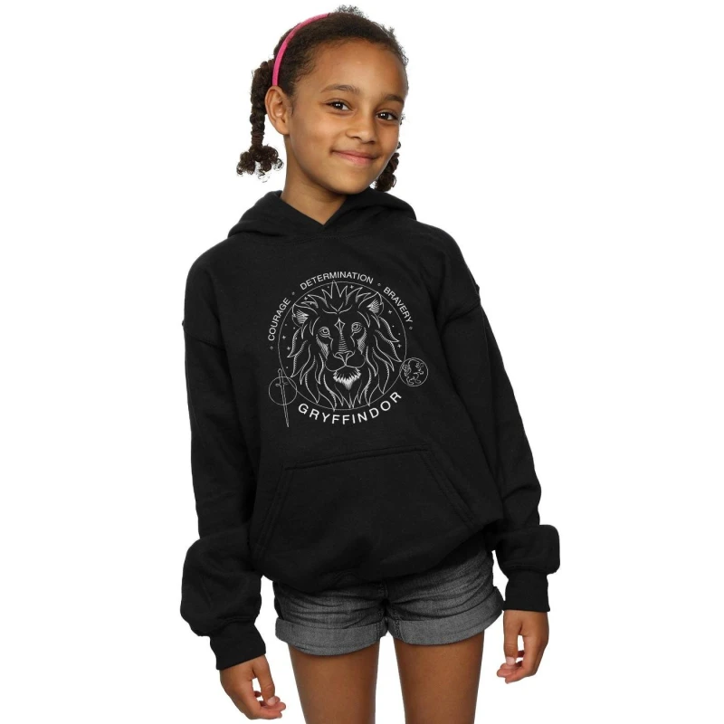 Image of Harry Potter Gryffindor Seal Hoodie Black female