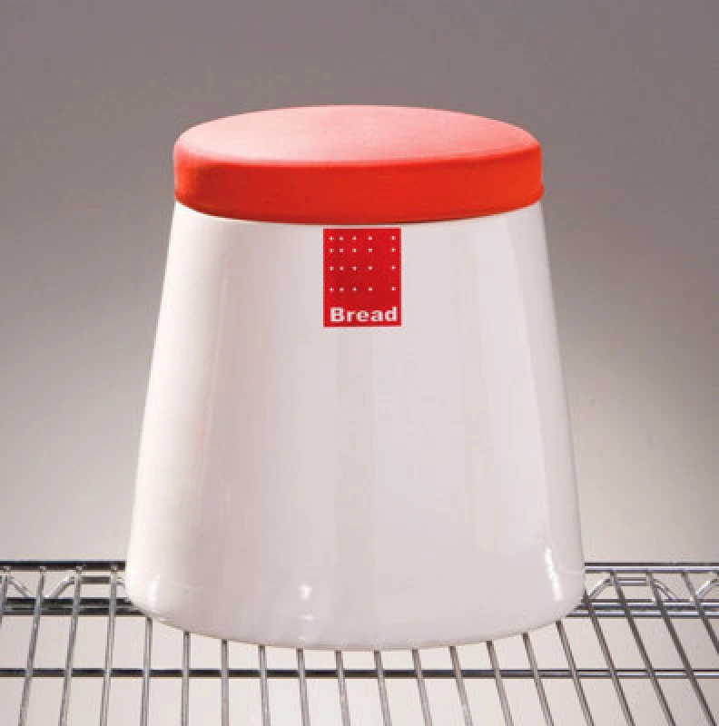 Image of Premier Housewares Red Tag Bread Bin White