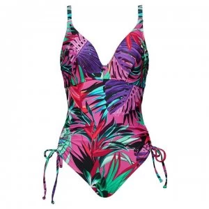 Image of Figleaves Classic Underwired Non Pad Swimsuit - Pink PALM