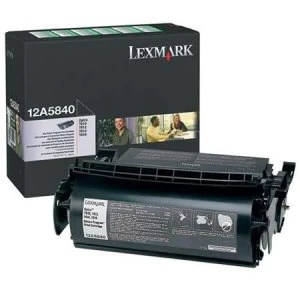 Image of Lexmark 12A5840 Black Laser Toner Ink Cartridge