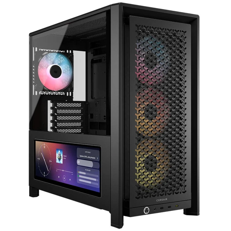 Image of Corsair Frame 4000D LCD RS ARGB Mid-Tower PC Case with 14.5" Xeneon Edge LCD - Black - CC-9011326-WW