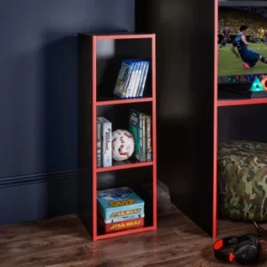 Image of Black 3 Cube Storage Unit Red