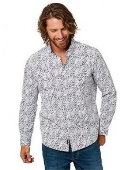 Image of Joe Browns Joe Browns Dynamic Print Shirt, White, Size S, Men