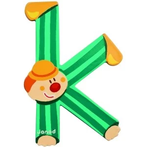 Image of Janod Wooden Clown Letter Multi-Coloured