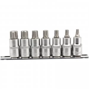 Image of Draper 7 Piece 1/2" Drive TX-Star Plus Socket Bit Set 1/2" 50mm
