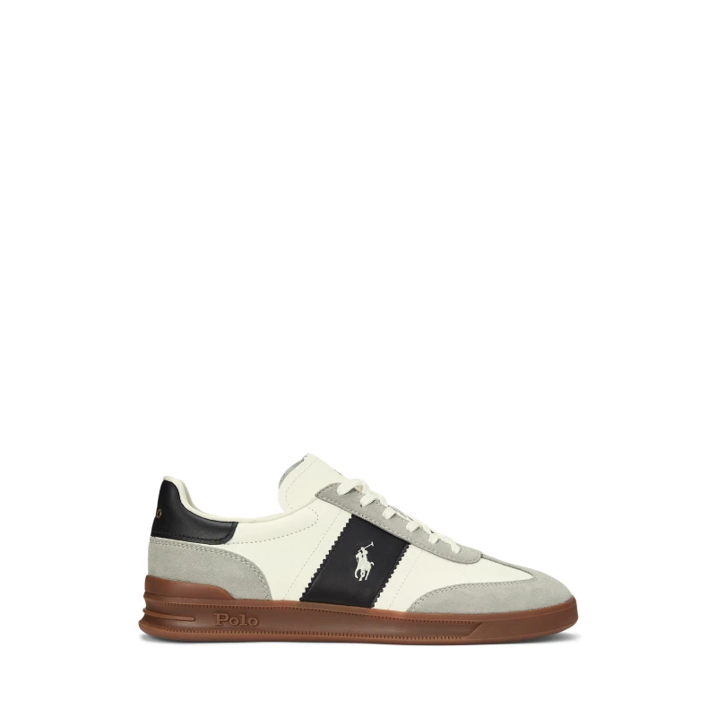 Image of Polo Ralph Lauren Heritage Aera Trainers Wht/Blk/Gry male 6 (40)