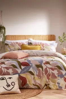 Image of Amarosa Abstract Floral Reversible Duvet Cover Set