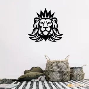 Image of Lion 2 Black Decorative Metal Wall Accessory
