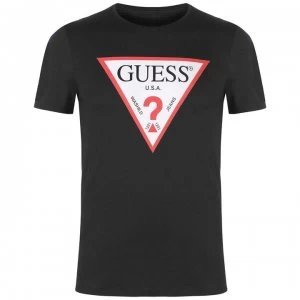 Image of Guess Logo Original T Shirt - Jet Black