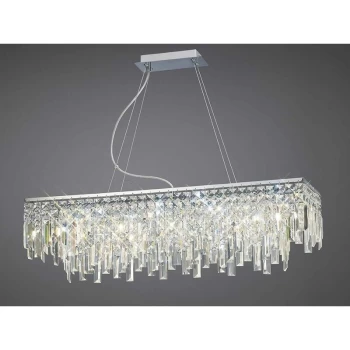 Image of Maddison Rectangular 6 Light Pendant Polished Chrome / Crystal