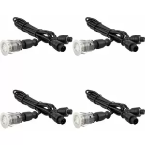 Image of 4 pack Single Recessed 25mm Decking Light Module - 0.75W cct LED - Steel