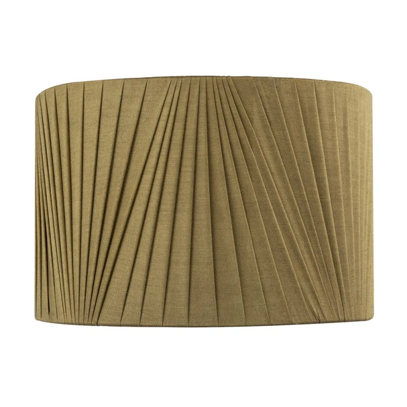 Image of Happy Homewares Modern Olive Green Faux Silk Fabric Organza Tapered Drum Lamp Shade Size: 12" Olive Unisex 12"
