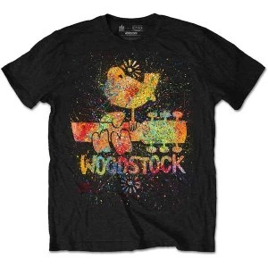 Image of Woodstock - Splatter Unisex Medium T-Shirt - Black