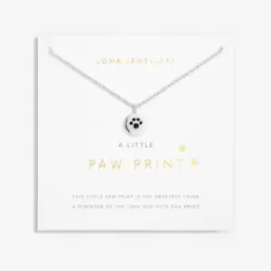 Image of Paw Print Silver 46cm + 5cm Extender Necklace 6108