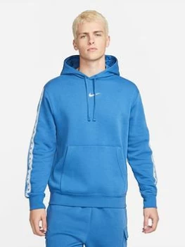 Image of Nike NSW Repeat Fleece Pullover Hoodie - Blue Size M, Men