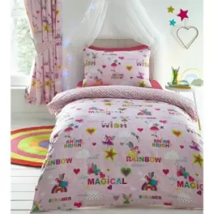 Image of Kids Club Rainbow Fairies Single Childrens Duvet Cover Set Reversible Bedding Set