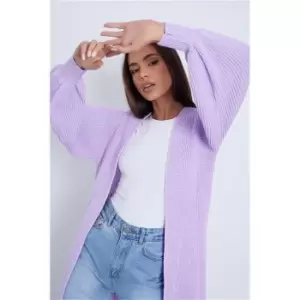 Image of I Saw It First Lilac Balloon Sleeve Knitted Cardigan - Purple