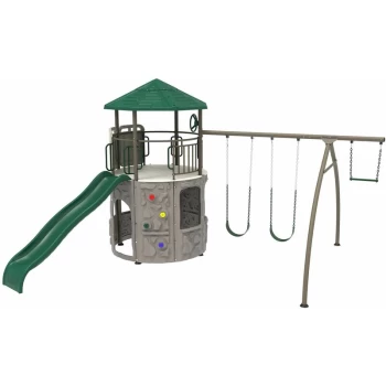 Image of Lifetime - Adventure Tower Playset (earthtone) - Green/Tan