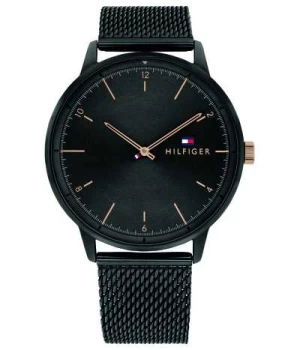 Image of Tommy Hilfiger 1791845 Mens Hendrix Black Dial Black Watch