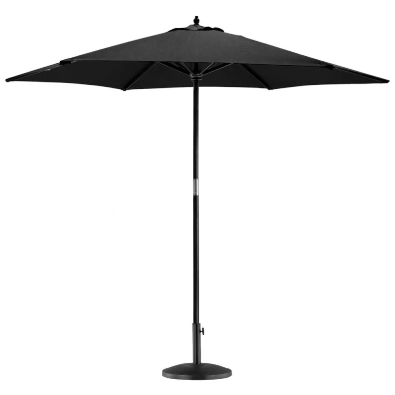 Image of Harbour Housewares Wooden Garden Parasol & Base Set - 2.7M - Black