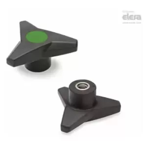 Image of Elesa - soft Three-arm knob-VB.839/80 SST-M10-Soft-C17 Green