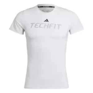 Image of adidas Techfit Graphic T-Shirt Mens - White