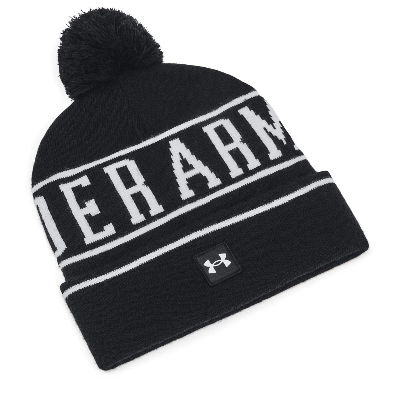 Image of Under Armour Under Armour M Halftime Pom Beanie Beany Unisex Adults Black/White unisex Mens