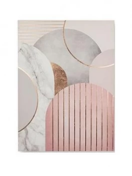 Image of Graham & Brown Pink and Grey Art Deco Canvas Wall Art