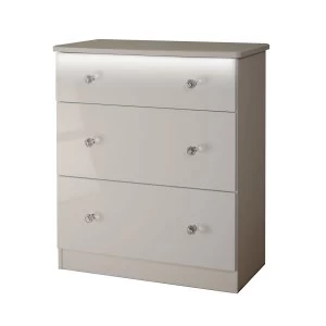 Image of Zodian Ready Assembled Wide Chest of 3 Drawers - Grey