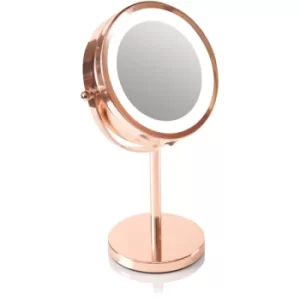 Image of RIO Rose gold mirror make-up mirror with LED lights