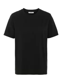 Image of PIECES Solid-coloured T-Shirt Women Black