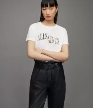 Image of AllSaints Womens Revo Mic T-Shirt, White, Size: M