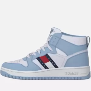 Image of Tommy Jeans Mid Pop Basked Hi-Top Leather Trainers - UK 5