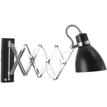 Image of Sienna Lighting - Sienna Jump Dome Wall Light Black Matt, Chrome Polished