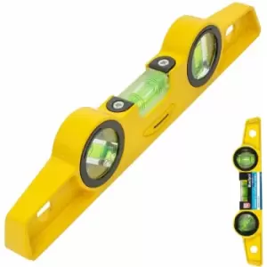 Image of Magnetic Boat Metal Spirit Level Scaffolder Tool 3 Vial 250mm 10' - Bluespot