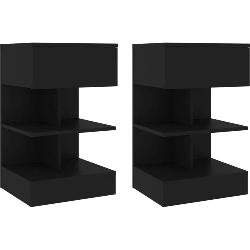 Image of VIDAXL Bedside Cabinets 2 pcs Black 40x35x65cm Vidaxl 8720286642481