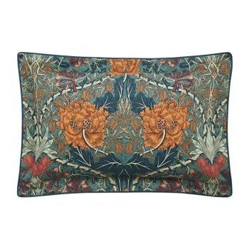 Image of Honeysuckle & Tulip Oxford Pillowcase - MULBERRY & TEAL